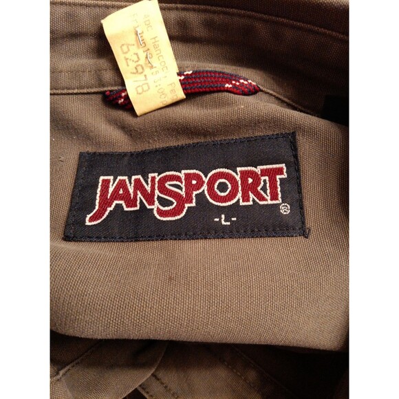 Jansport Men's Gray Denim Long Sleeve Button Shirt Euc size large - Picture 4 of 4